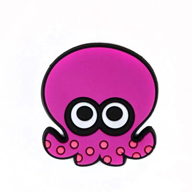 Wholesale 100pcs Cartoon Purple DIY Silicone Shoe Buckle