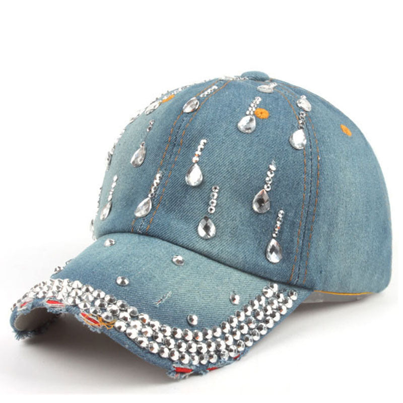 Wholesale Cotton Rhinestone Denim Baseball Cap
