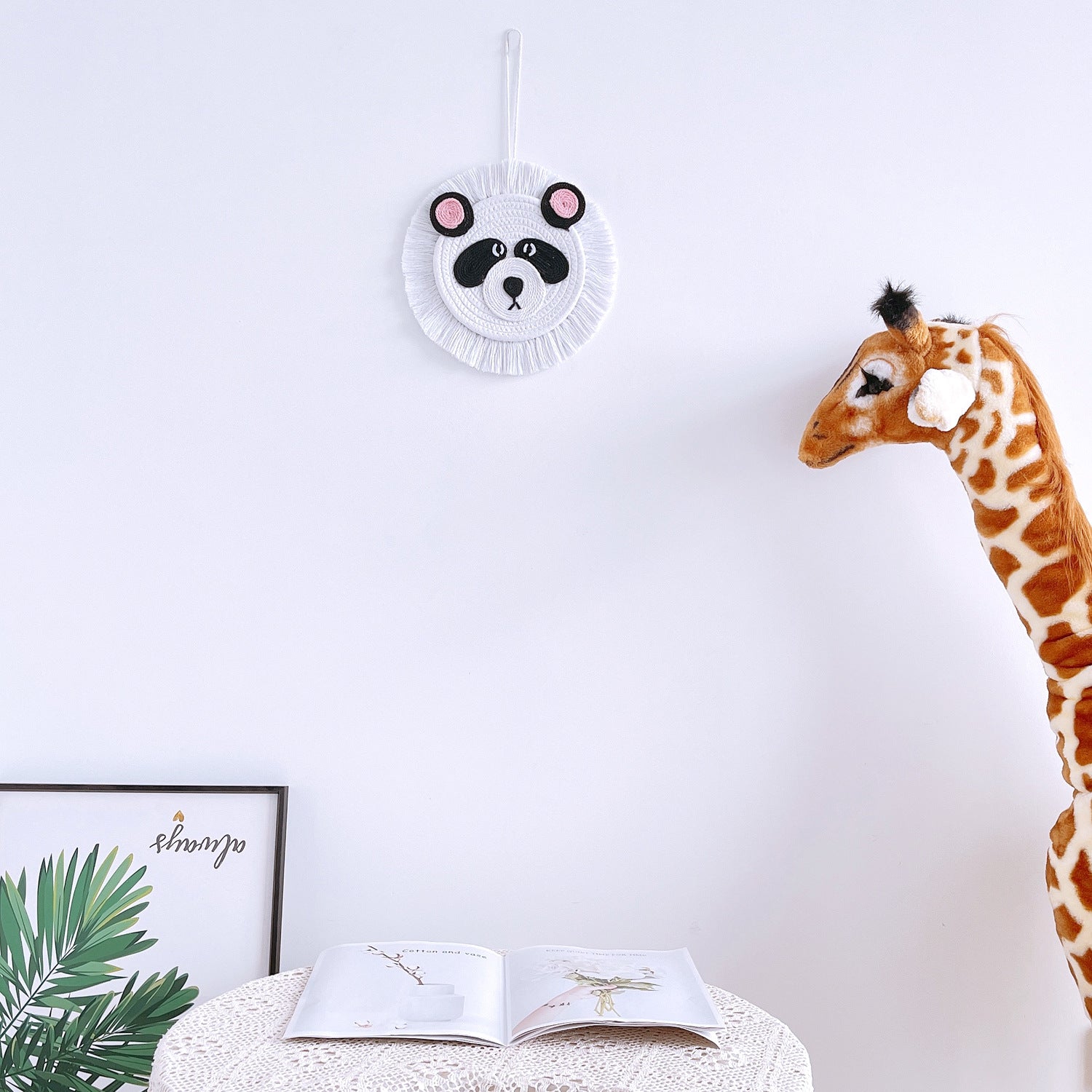 Wholesale Cotton Rope Woven Tiger Lion Panda Wall Decor