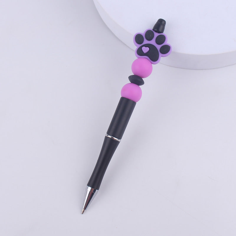 Wholesale Handmade Bead Pen Cartoon Dog Paw Silicone Ballpoint Pen