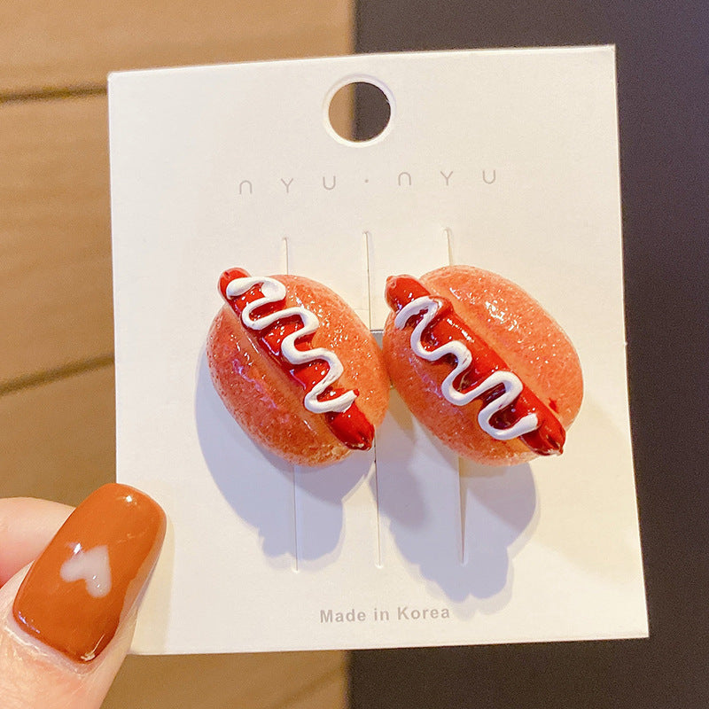 Wholesale Acrylic Funny Food Hair Clips 10PCS