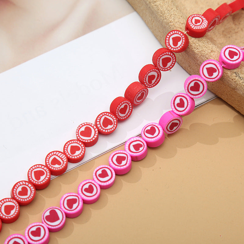 Venta al por mayor 10 piezas de cuentas de limo de corazón rosa