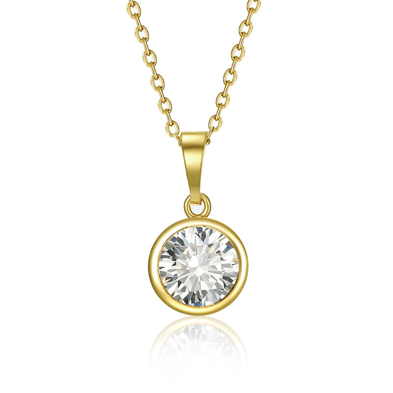Wholesale Gold Plated Cubic Zirconia Alloy Necklace