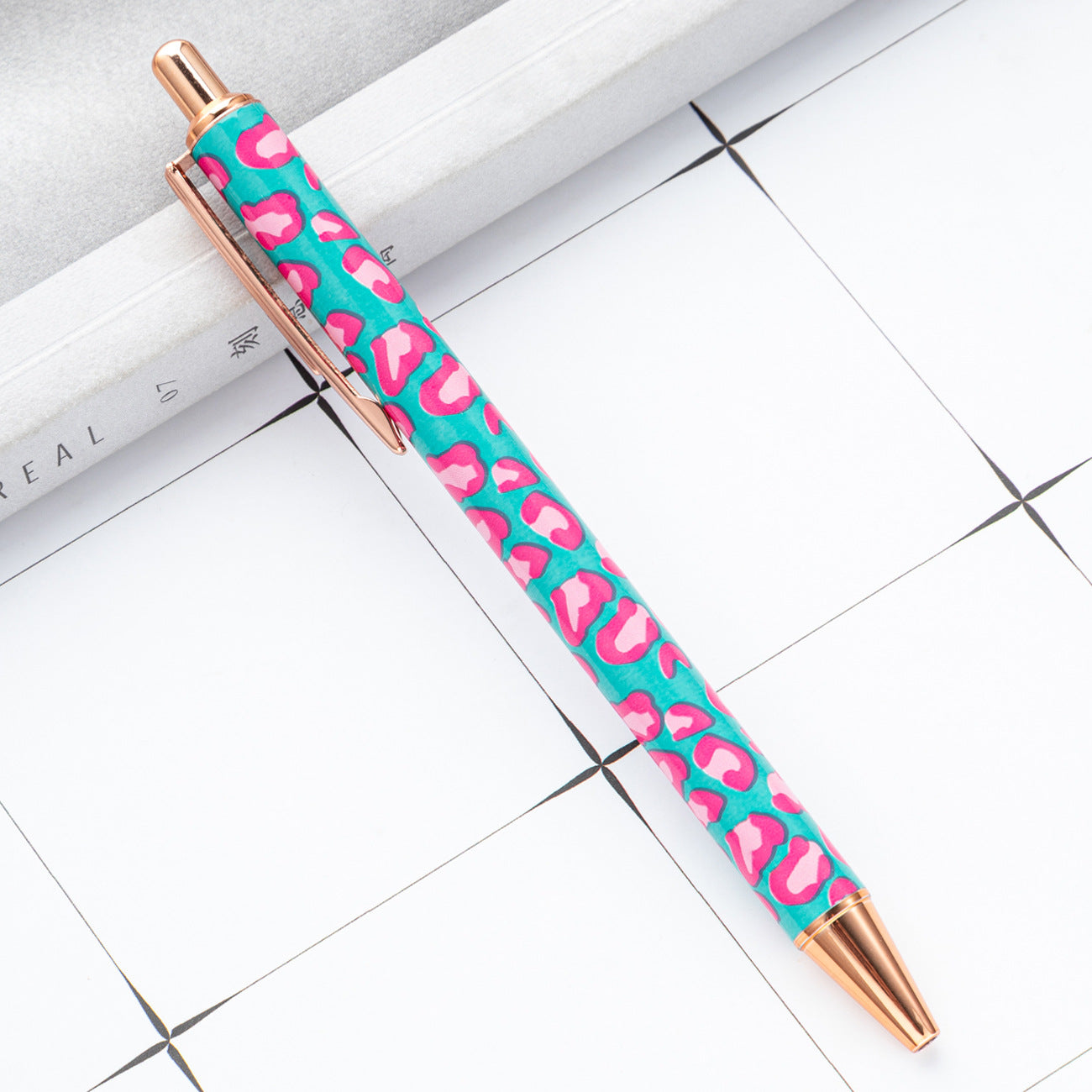 Wholesale Leopard Pattern Pushing Metal Ballpoint Pen