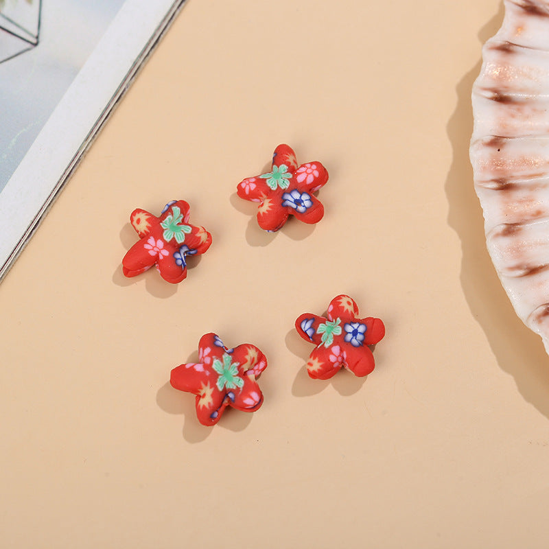 Venta al por mayor 100 piezas de cuentas ahumadas de estrellas coloridas