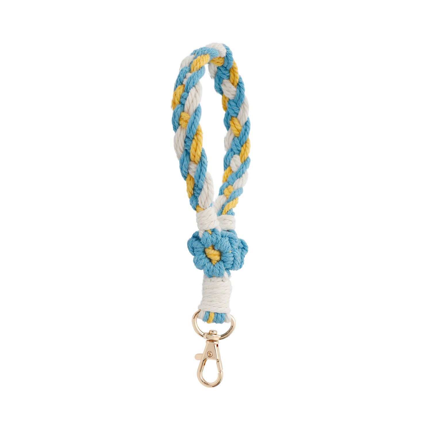 Wholesale Hand Woven Daisy Cotton Rope Keychain