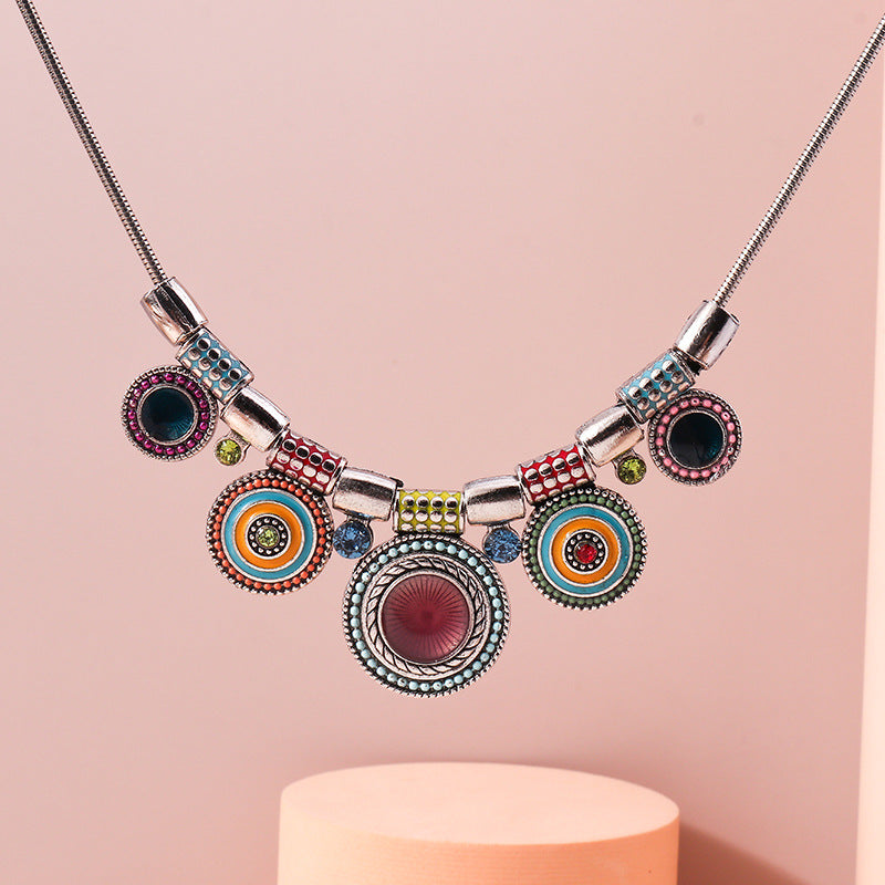 Wholesale Alloy Bohemian Geometric Medal Necklace