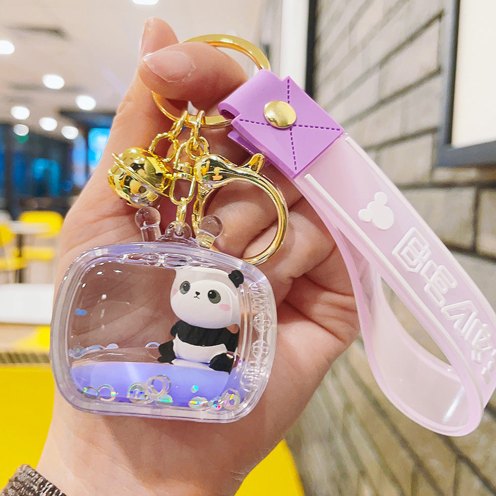 Wholesale Oiled Acrylic Floating Doll Panda Keychain