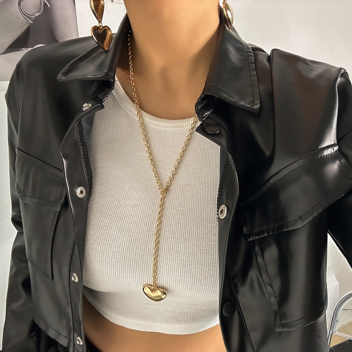 Wholesale Flannel Heart Alloy Necklaces