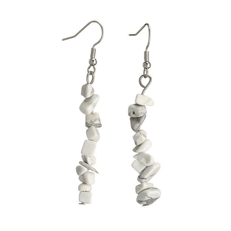 Wholesale Natural Agate Crushed Stone Earrings
