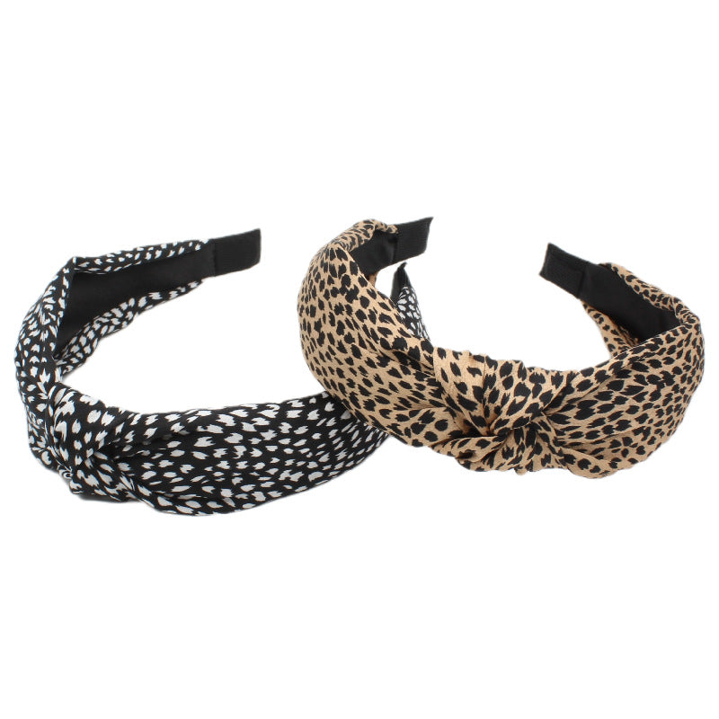 Wholesale Fabric Wide Edge Leopard Print Hair Bands