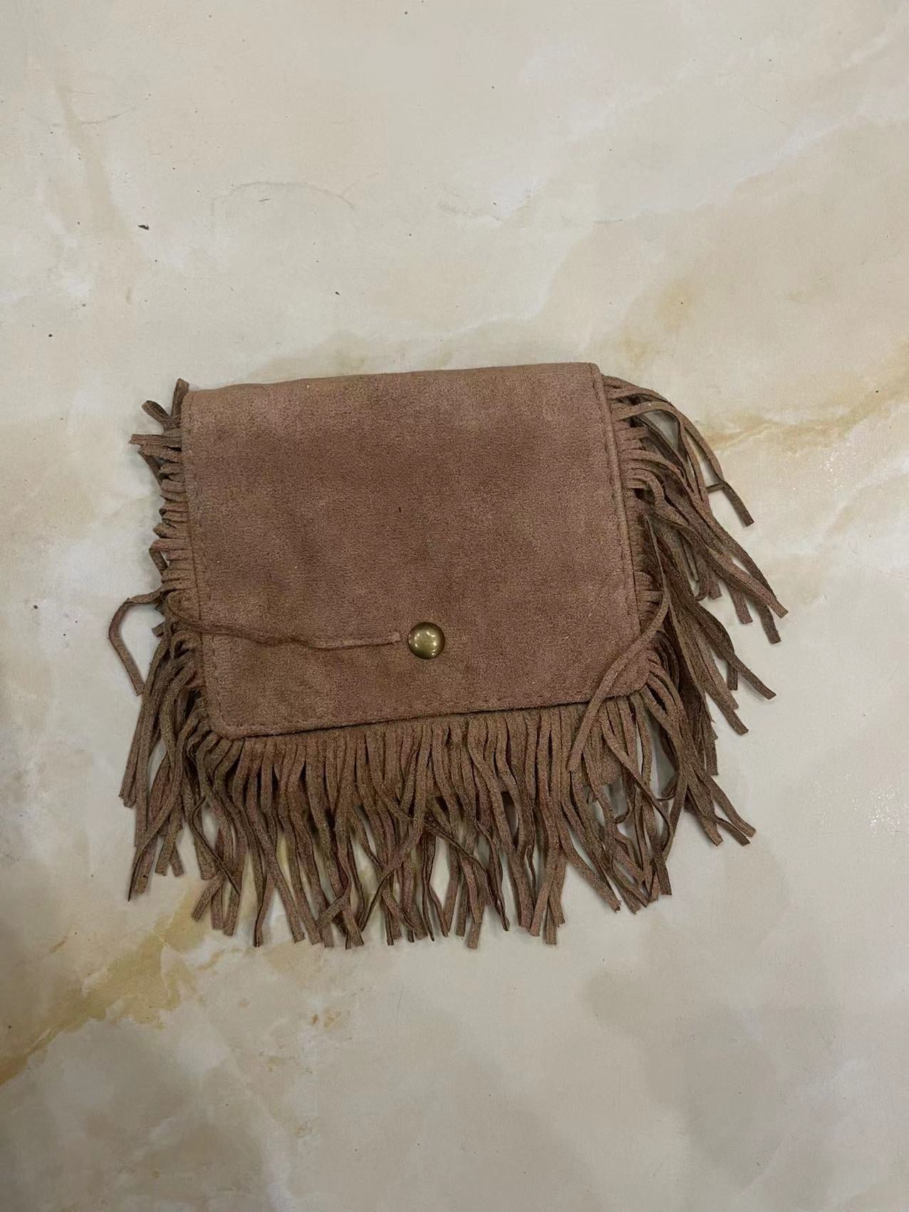 Wholesale Suede Kids Tassel Shoulder Bag
