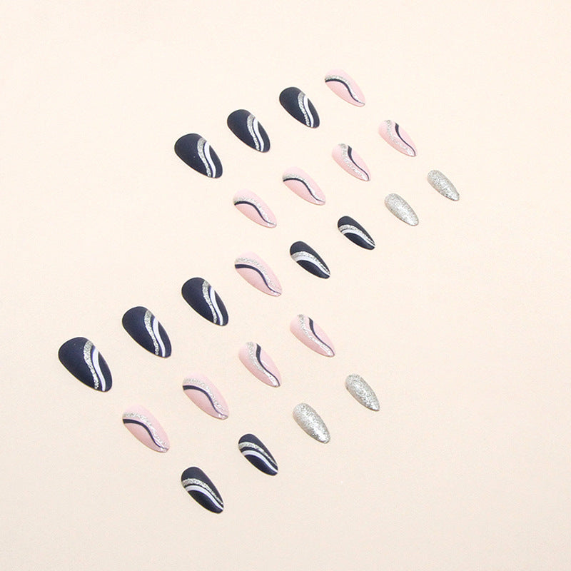 Wholesale Shiny Ribbon Stripe Blue Whitening Nail Art Patches