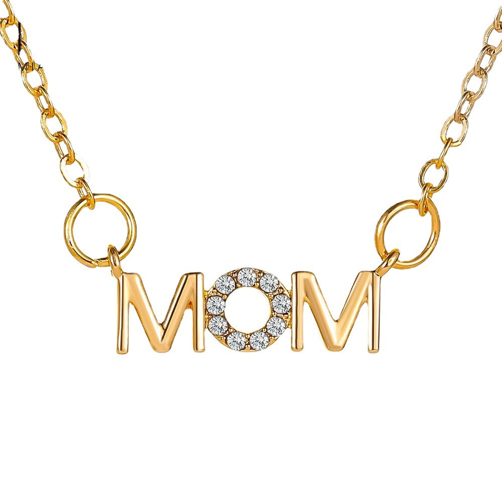 Collar versátil del alfabeto inglés del día de la madre de la aleación al por mayor