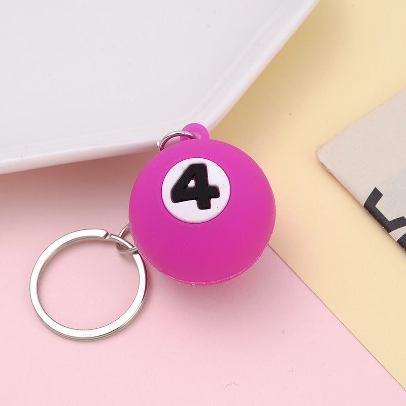 Wholesale Creative Billiards PVC Soft Rubber Keychains