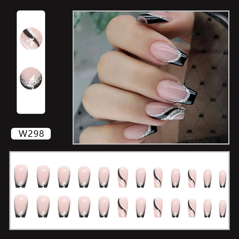 Wholesale Ballet Nail Black Glitter Resin Nail Stickers