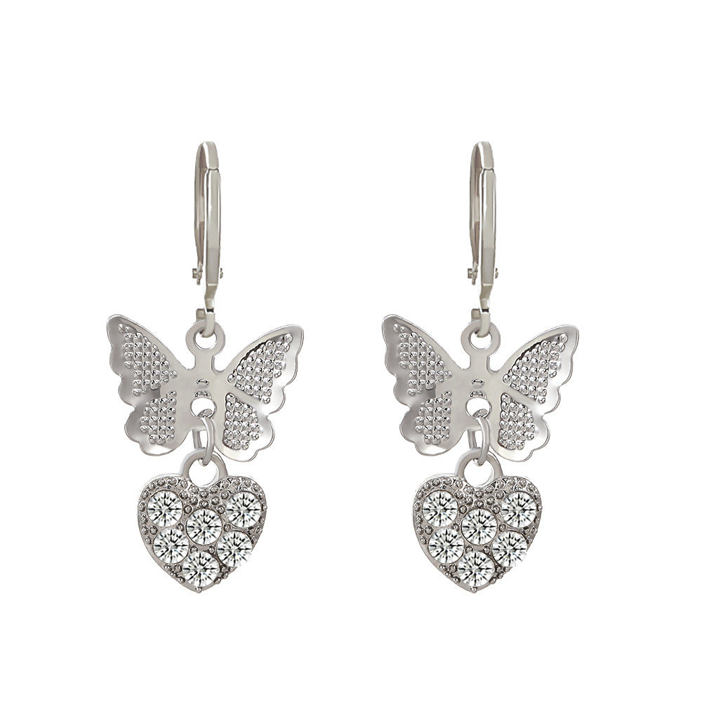 Wholesale Metal Geometric Alphabet Heart Alloy Earrings