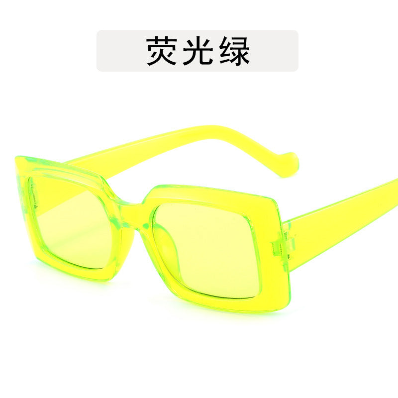 Wholesale PC Square Jelly Color Big Frame Sunglasses