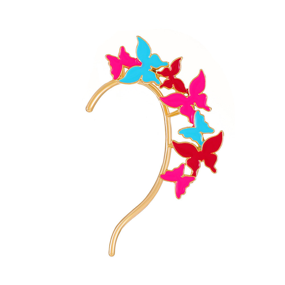 Pendientes De Aleación De Rosa De Mariposa De Goteo De Aceite al por mayor