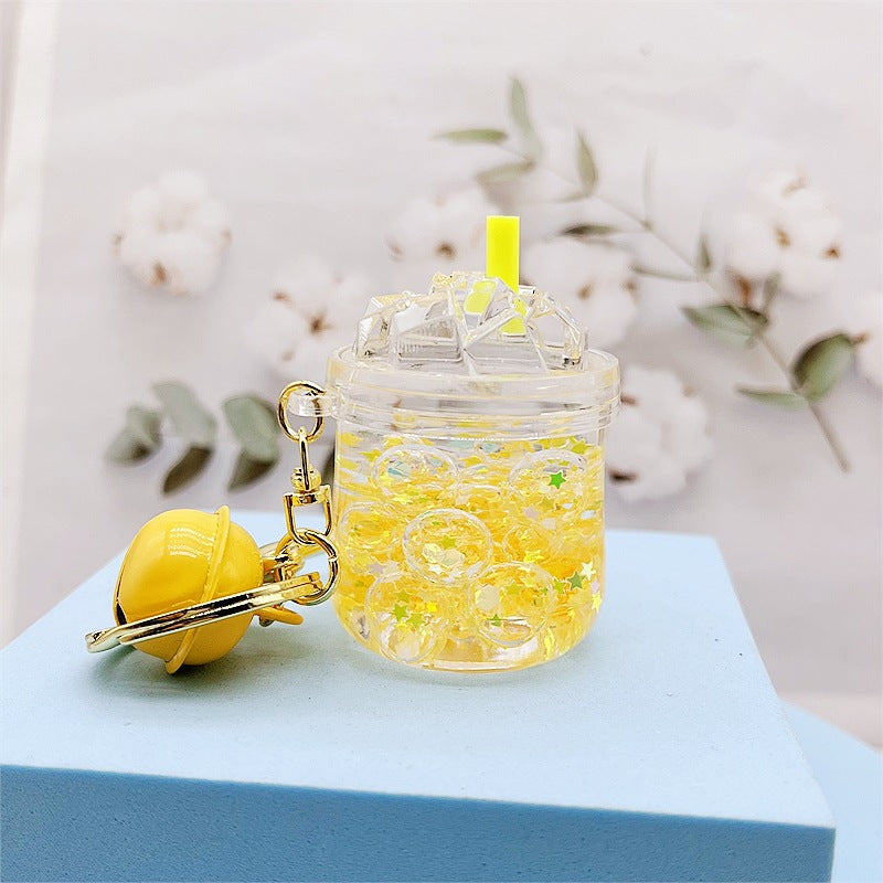 Llavero creativo al por mayor de la botella de la deriva del aceite luminoso de acrílico