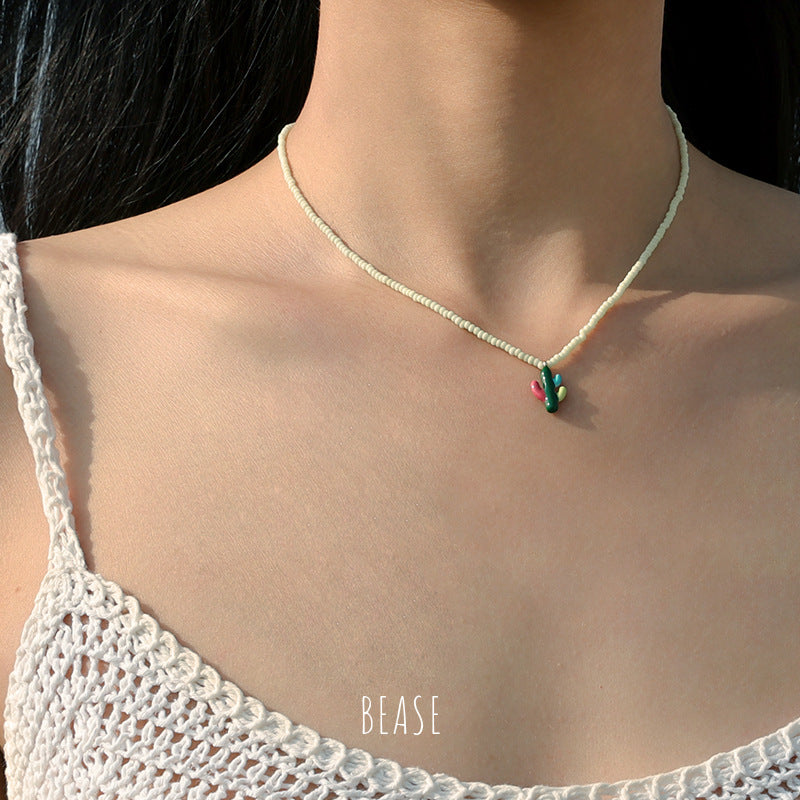 Wholesale Titanium Steel Pepper Cactus Necklaces