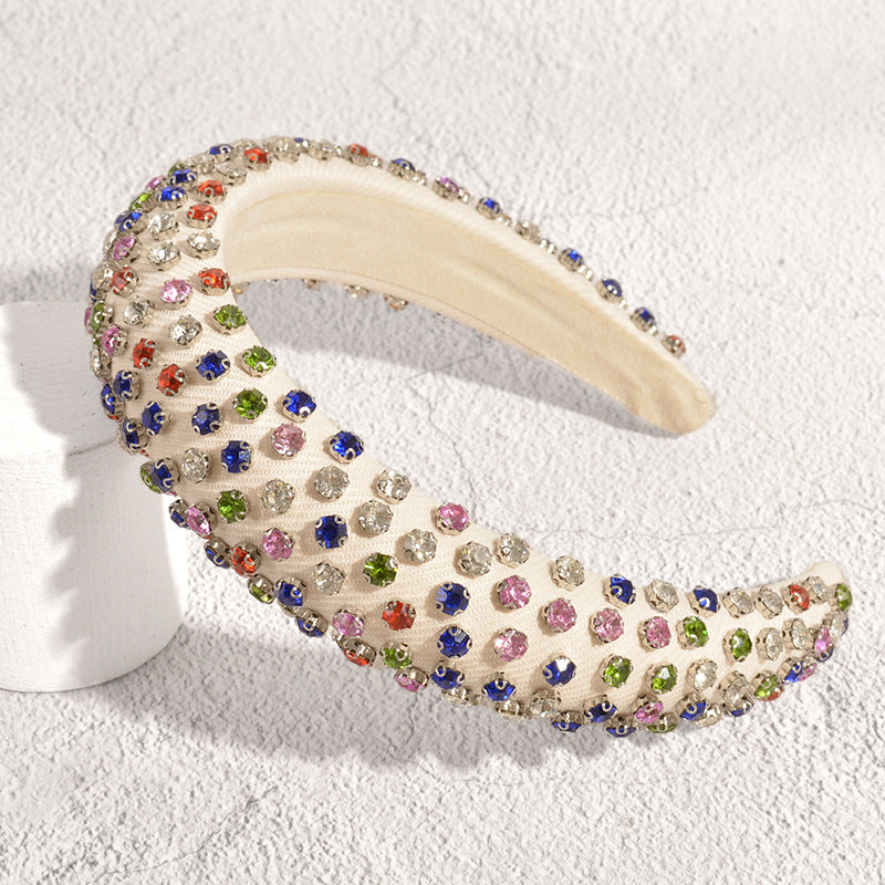 Diadema de esponja de diamante completo de diamantes de imitación barrocos al por mayor