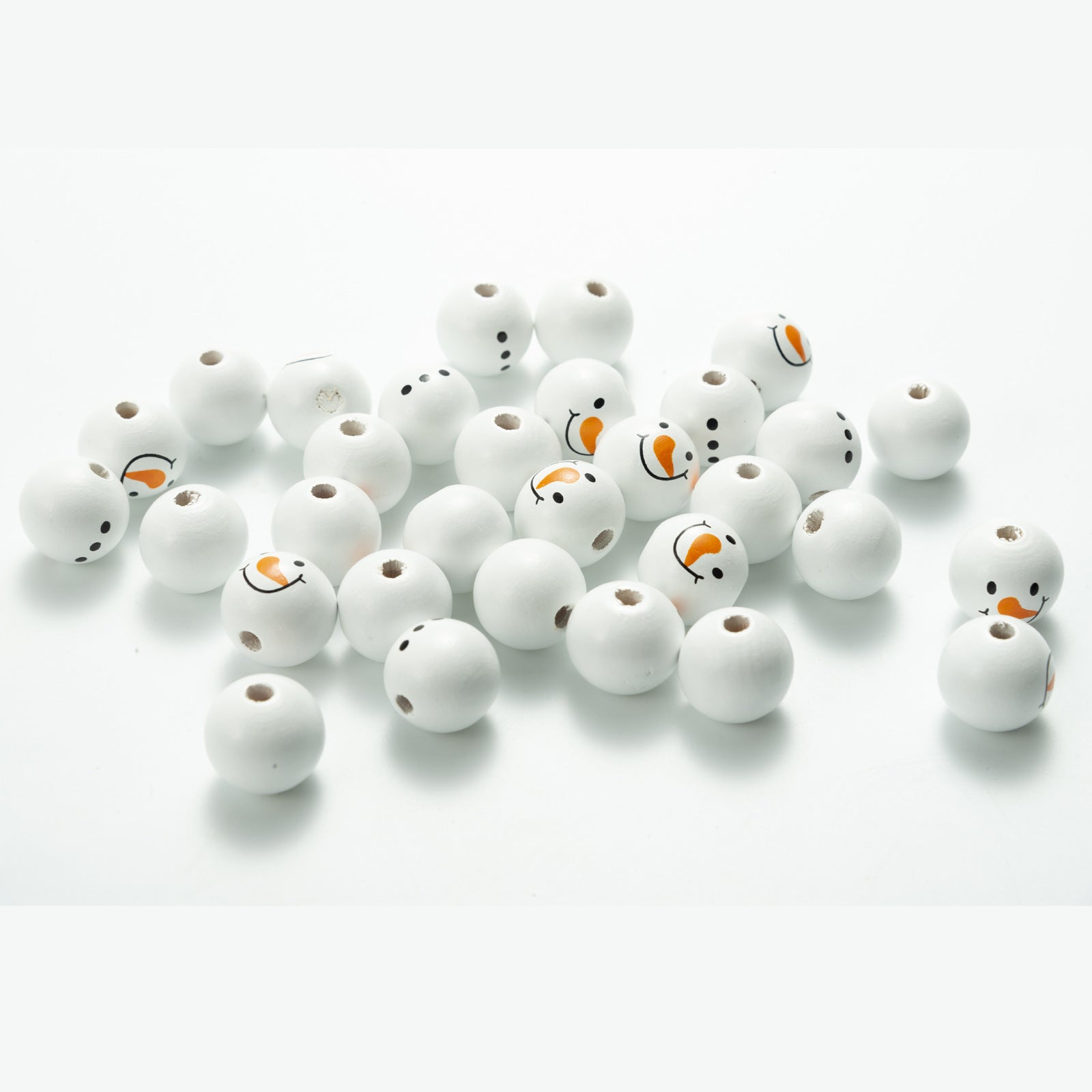 Wholesale 10PCS Snowman Wooden Beads