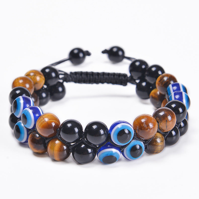 Wholesale Evil Eye Tiger Eye Beaded Bracelets