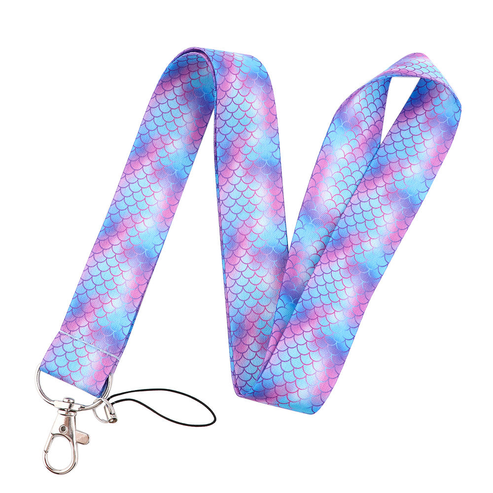 Wholesale Polyester Mermaid Scales Mobile Phone Lanyard Keychain