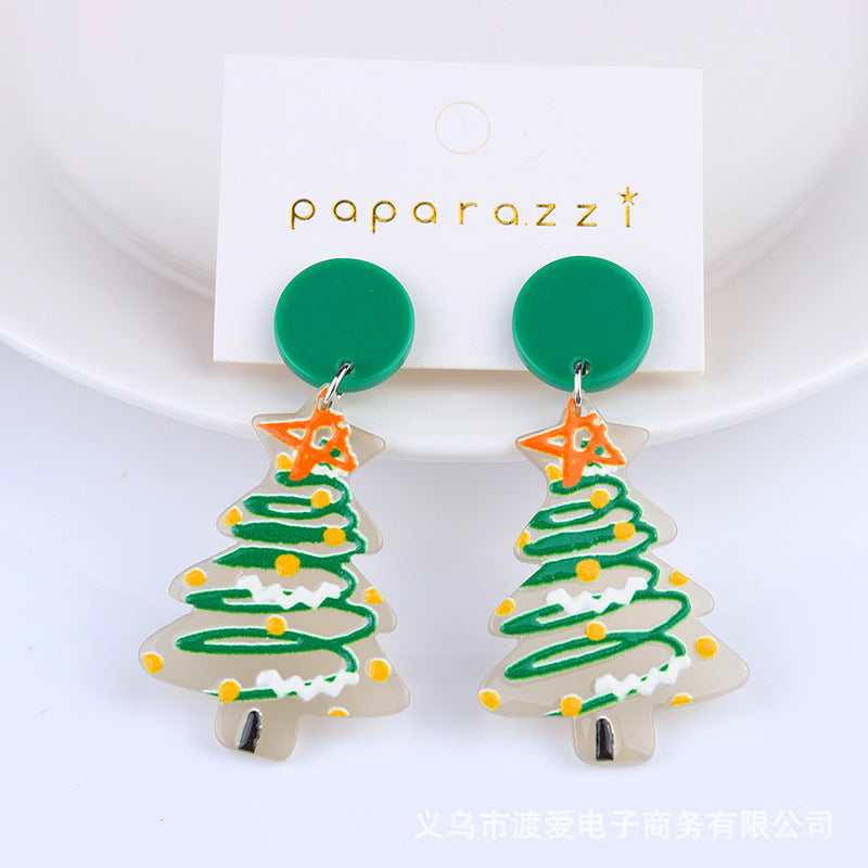 Wholesale Christmas Tree Socks Acrylic Earrings