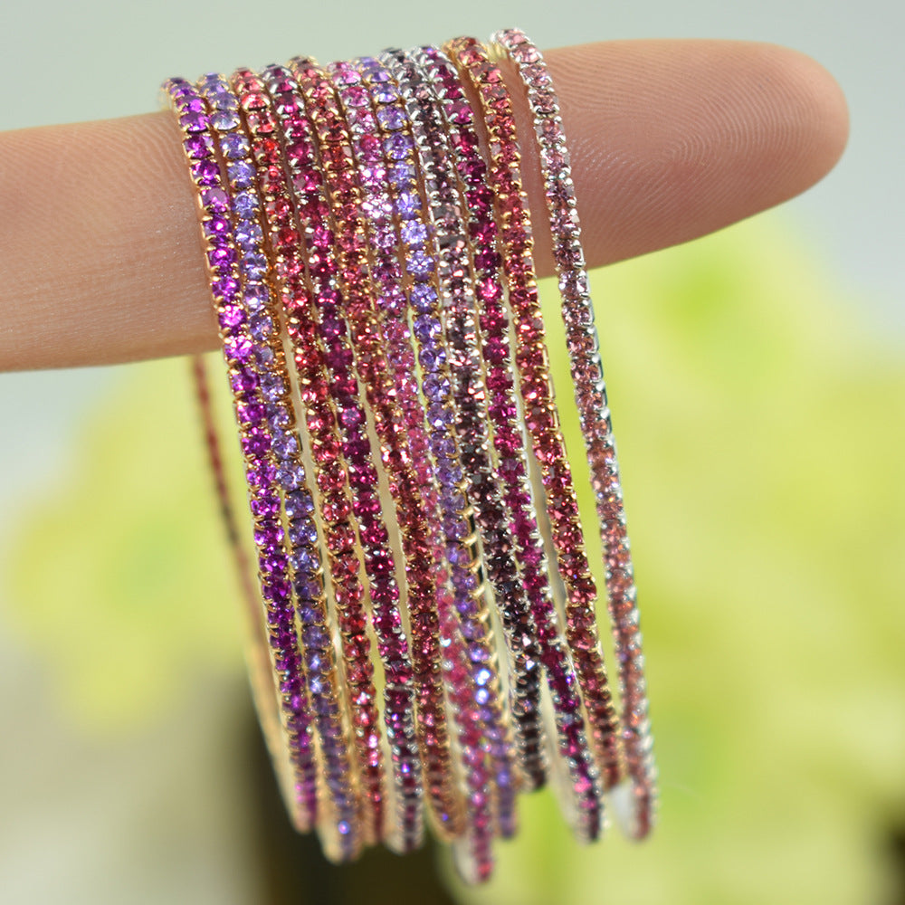 Wholesale 10Pcs/Pack Color Zircon Rhinestone Bracelet