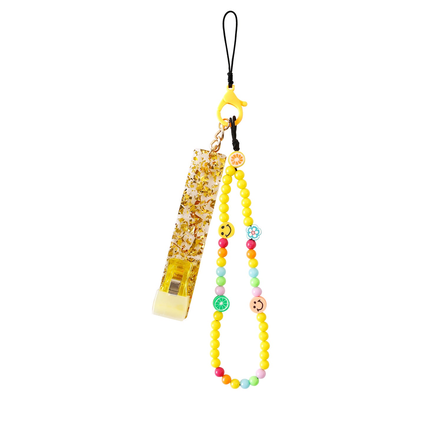 Wholesale Plastic Beaded Acrylic Card Picker Mobile Phone Chain Keychain