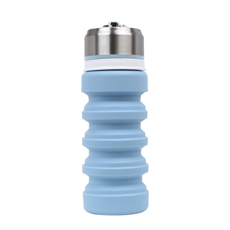 Wholesale Folding Water Bottle Straw Silicone Sports Water Bottle