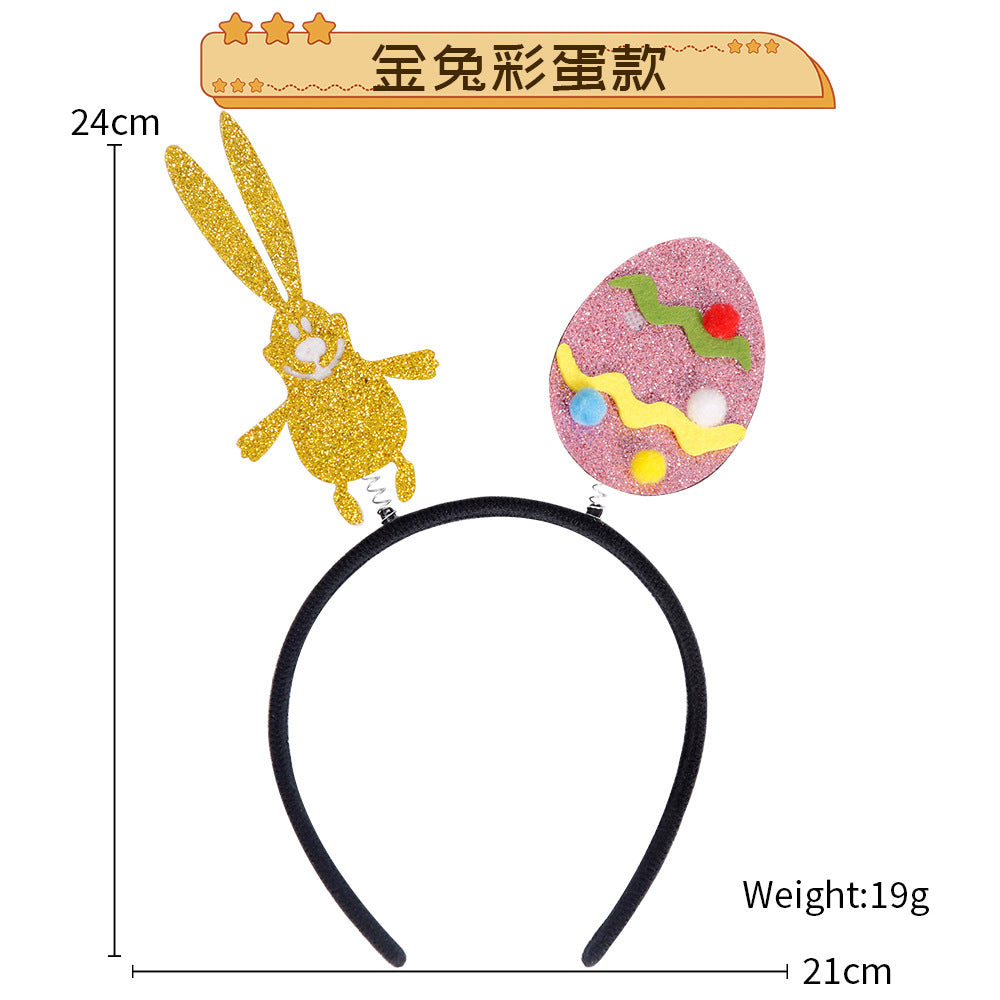 Diadema plástica al por mayor de los niños del conejito del huevo de la historieta de la decoración de Pascua
