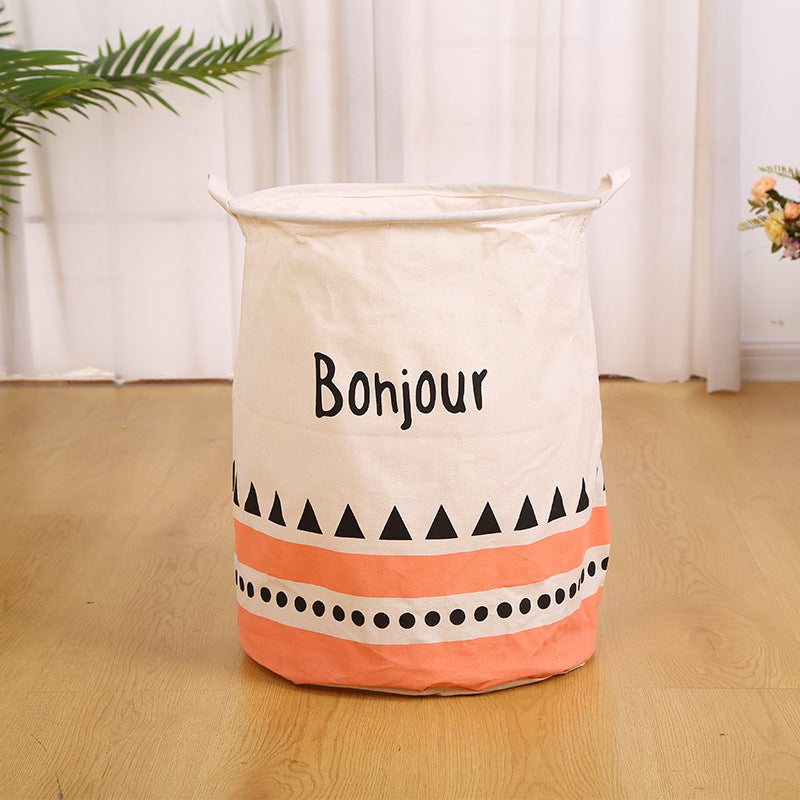 Wholesale Cotton and Linen Dirty Clothes Basket Storage Bucket