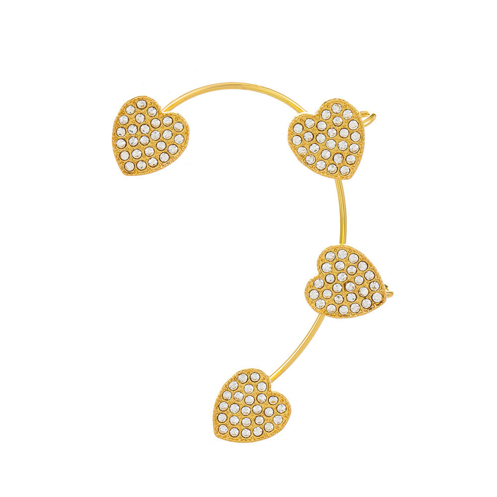 Venta al por mayor Pendientes de aleación de manguito de oreja de mariposa de diamante