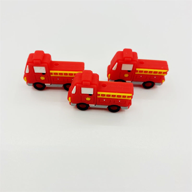 Wholesale 10pcs Fire Truck Silicone Teether