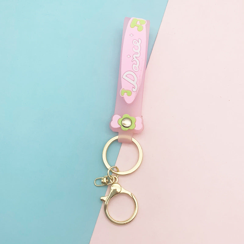 Wholesale Candy Color Soft PVC Lanyard Keychains