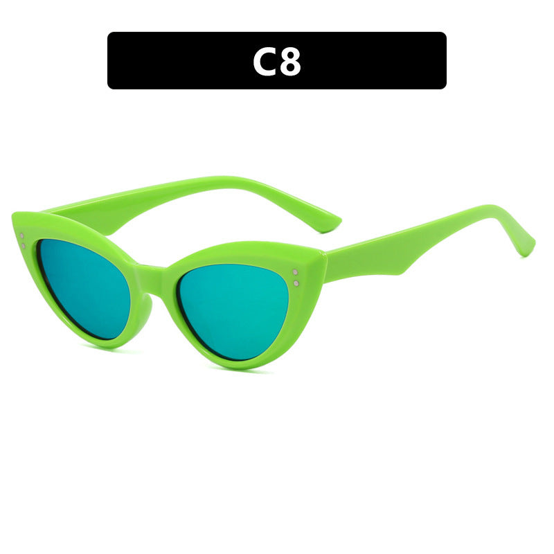 Wholesale Cat Eye Retro Rice Stud Triangle PC Sunglasses