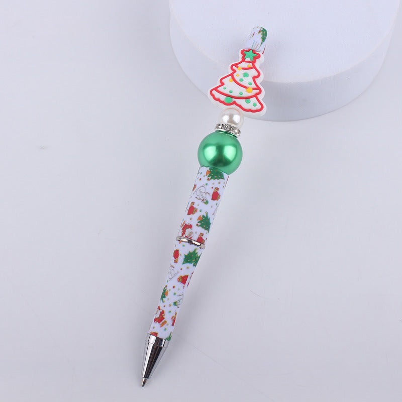 Wholesale Cute Cartoon Christmas Silicone Bead Creative Multifunctional BallPoint Pen