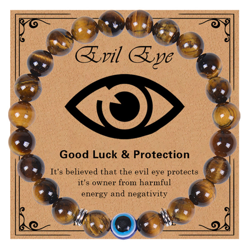 Wholesale Evil Eye Tiger Eye Beaded Bracelets