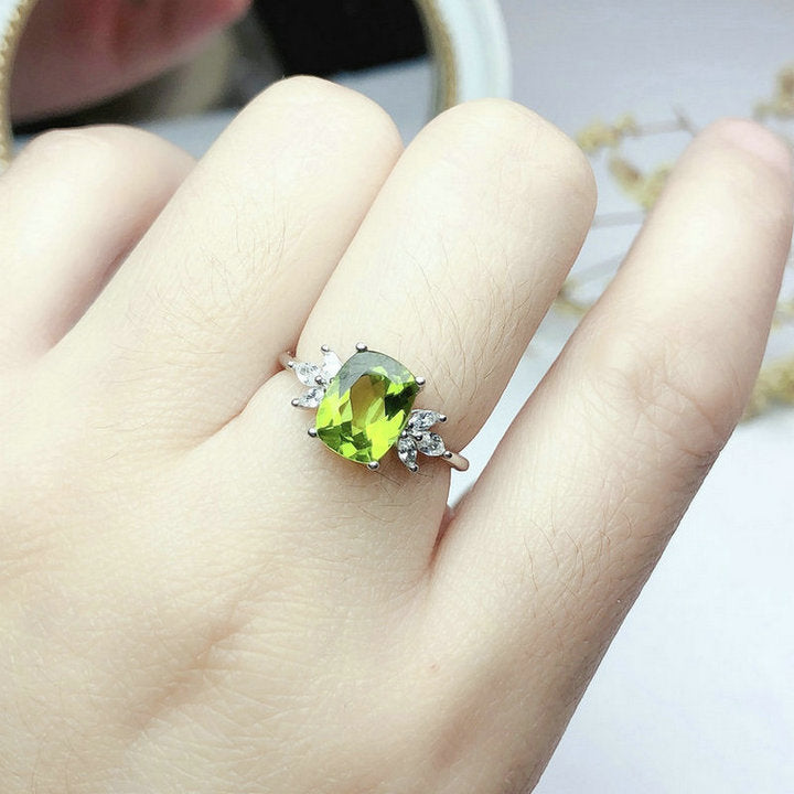 Wholesale Live Mouth Adjustable Peridot Copper Ring
