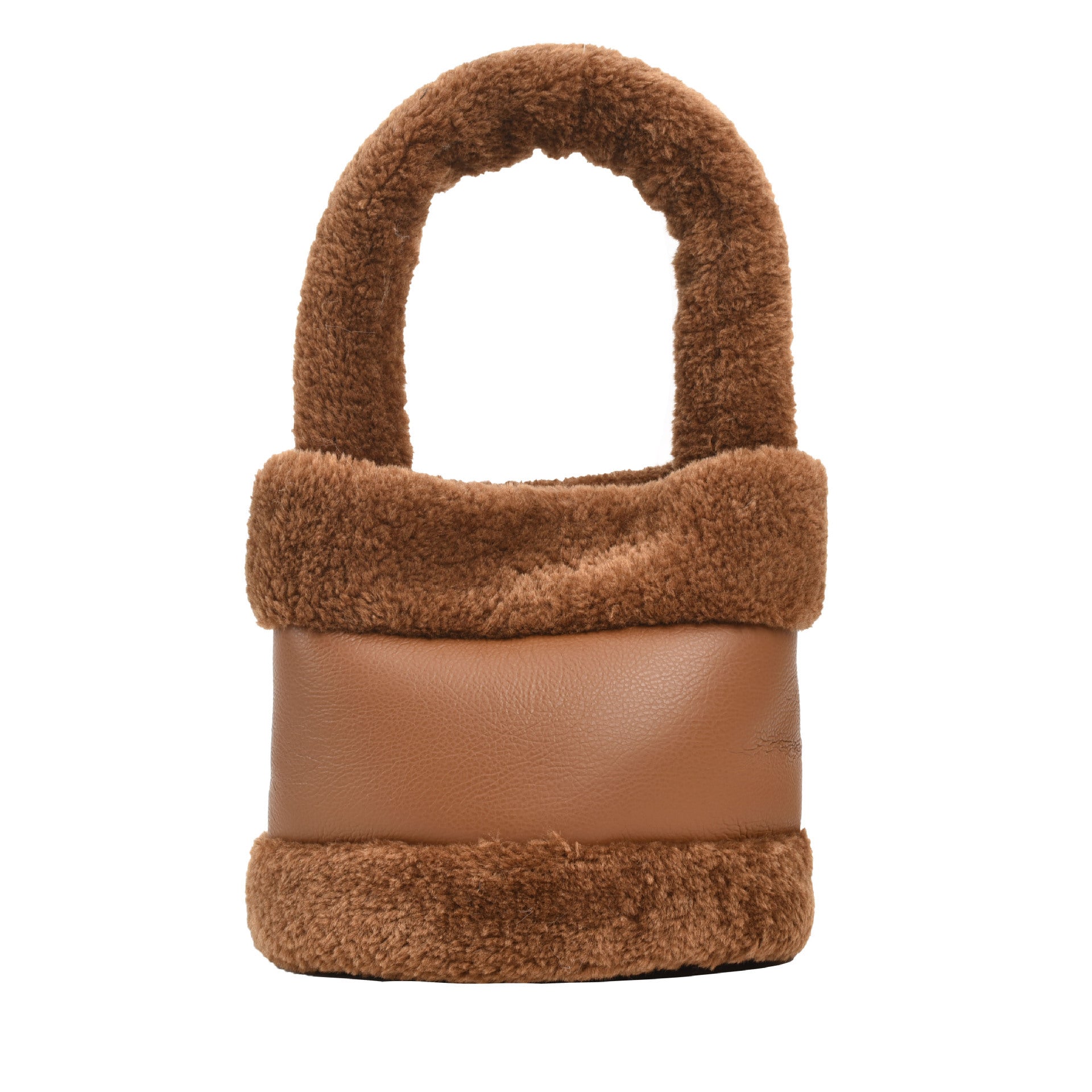 Wholesale Lamb Wool Bucket Bag Handbag