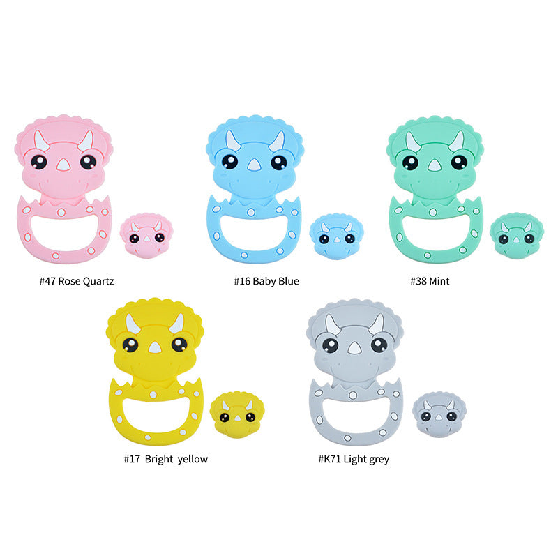 Wholesale 20PCS Dinosaur Silicone Beads 26X30mm