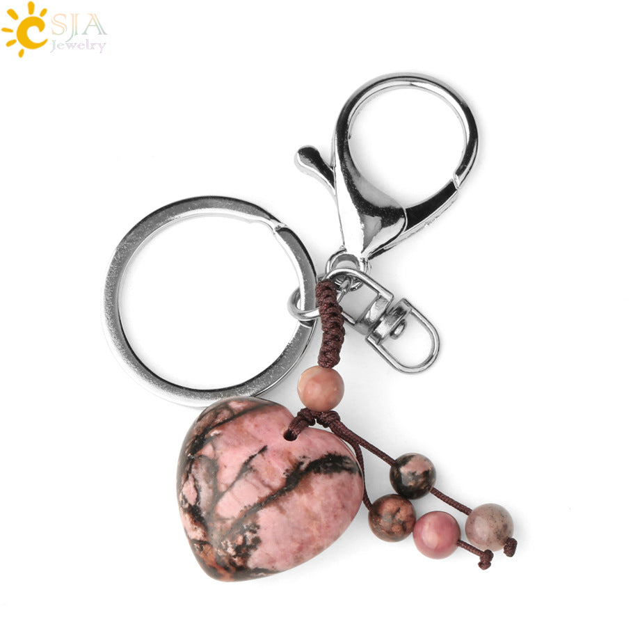 Wholesale Love Natural Crystal Keychain
