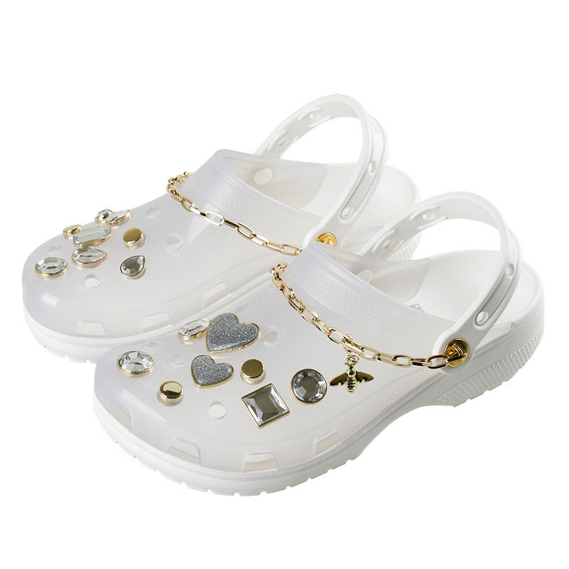Wholesale EVA Rhinestone Translucent Clog Sandals