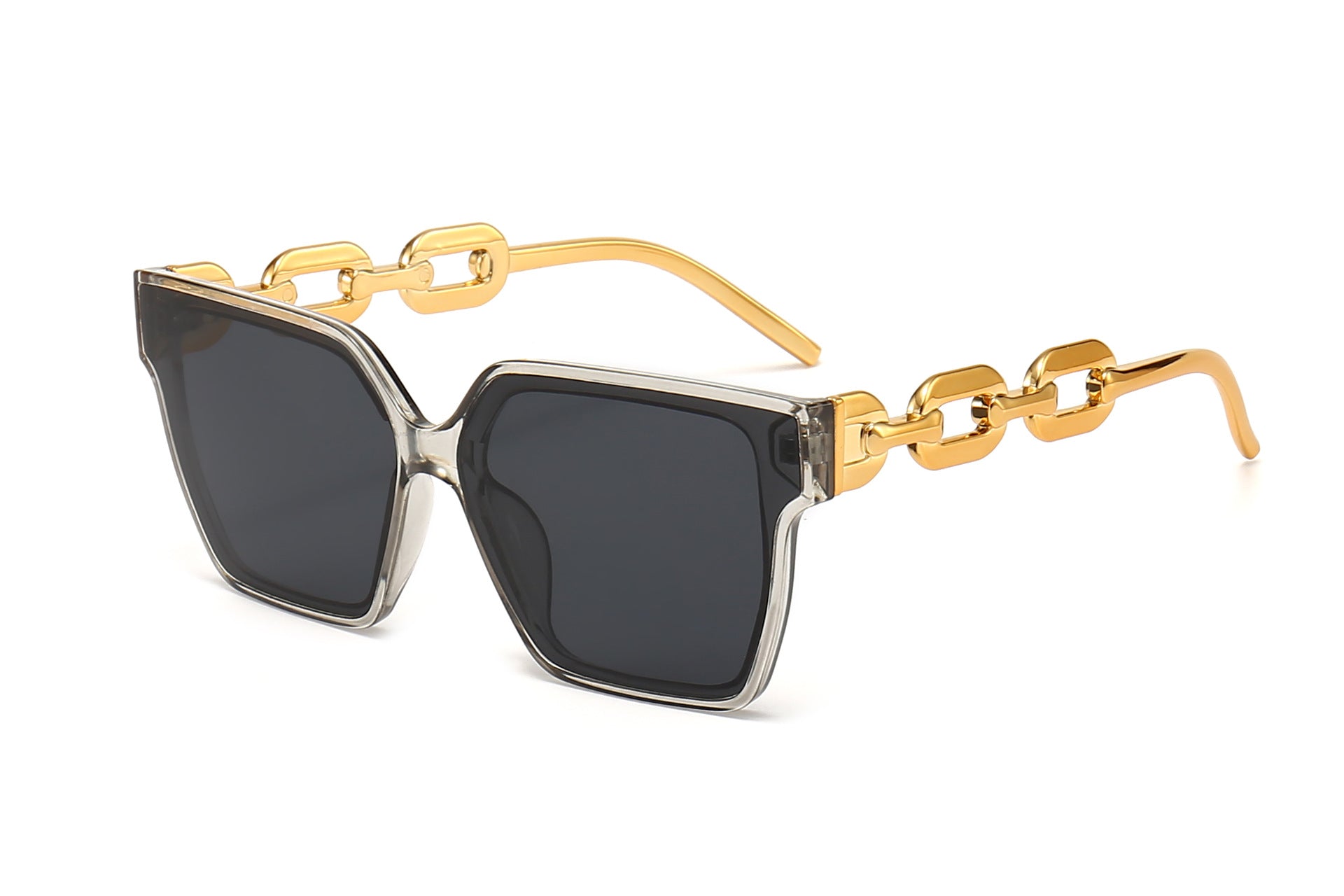Wholesale Large Frame Box Semi-metal Chain PC Women's Sunglasses