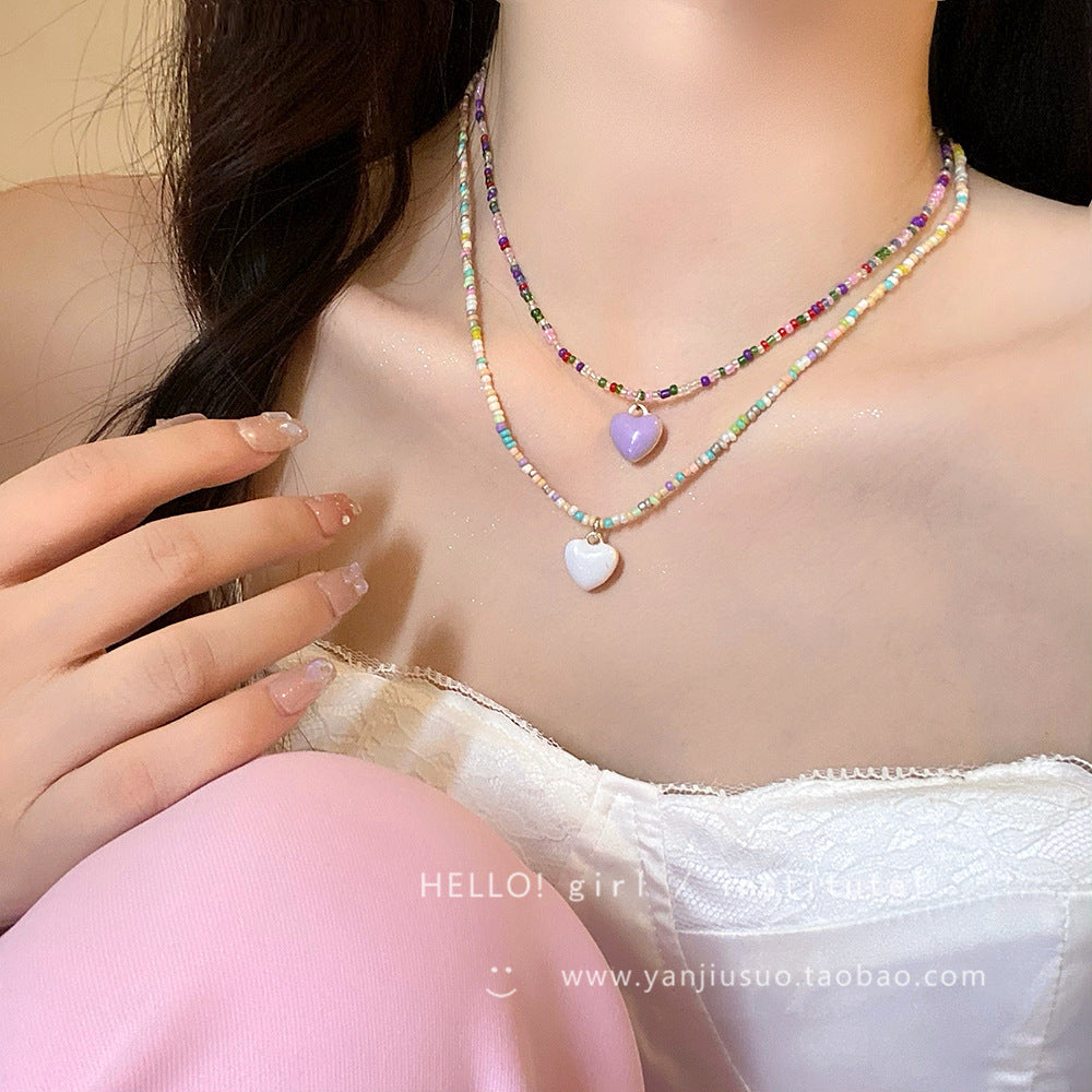 Wholesale Heart Plastic Beaded Necklaces