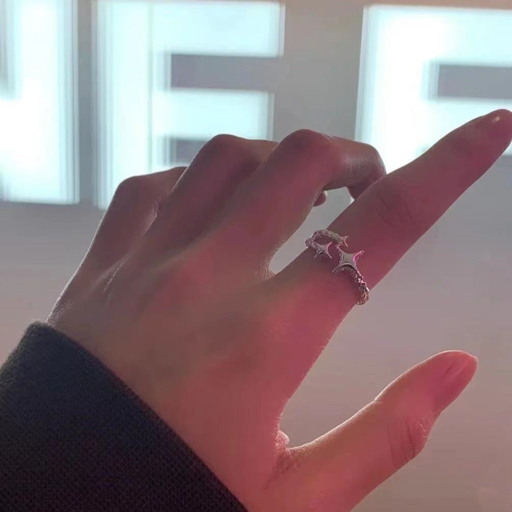 Wholesale Alloy Star Live Mouth Adjustable Ring