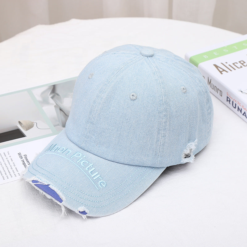 Venta al por mayor Gorra de béisbol de mezclilla rasgada del todo-fósforo de algodón